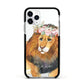 Personalised Lion Apple iPhone 11 Pro in Silver with Black Impact Case