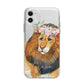 Personalised Lion Apple iPhone 11 in White with Bumper Case