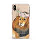 Personalised Lion Apple iPhone Xs Max Impact Case Pink Edge on Gold Phone