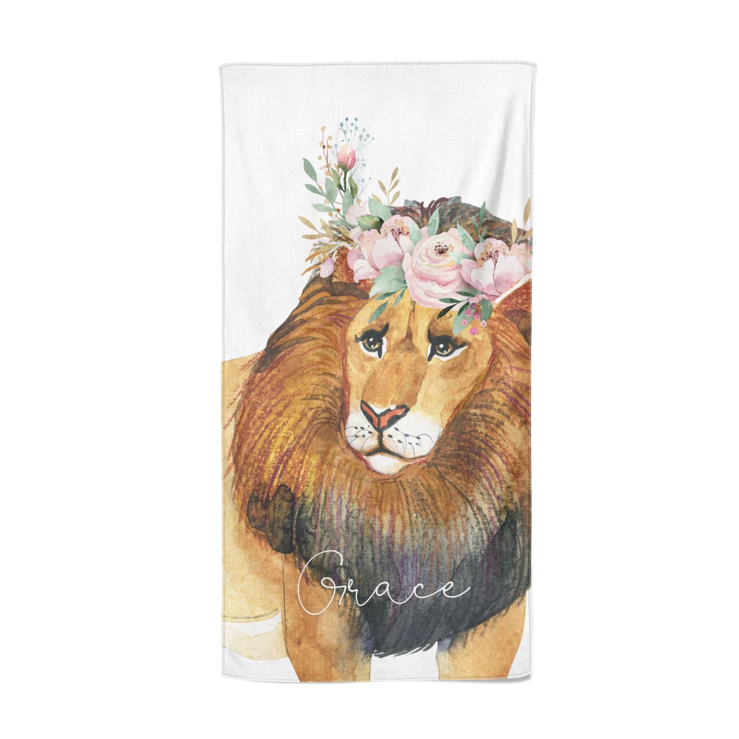 Personalised Lion Beach Towel