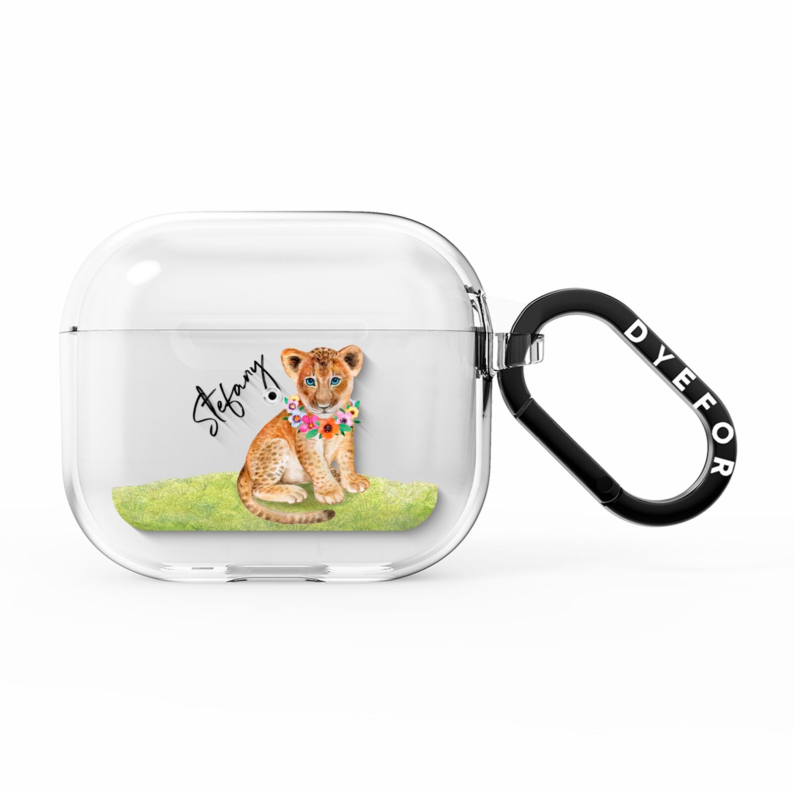Personalised Lion Cub AirPods Clear Case 3rd Gen