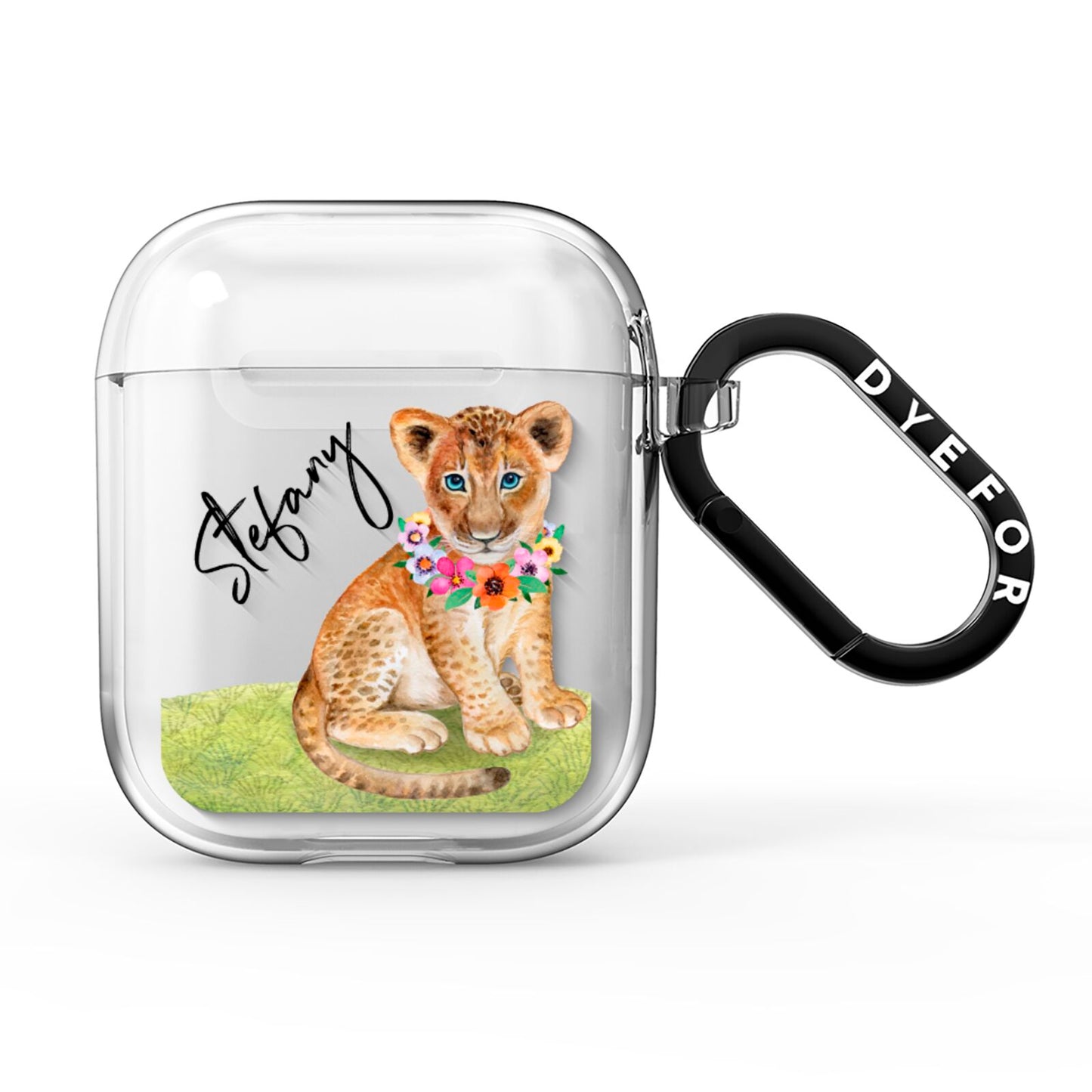 Personalised Lion Cub AirPods Clear Case