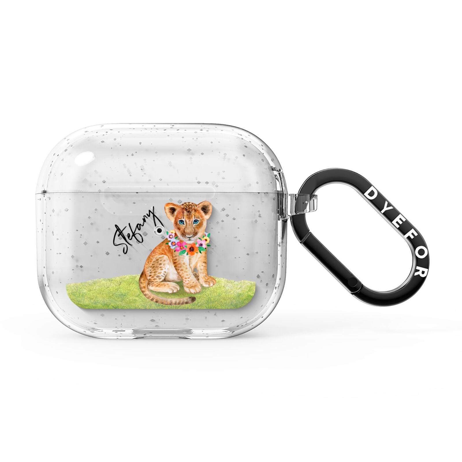 Personalised Lion Cub AirPods Glitter Case 3rd Gen