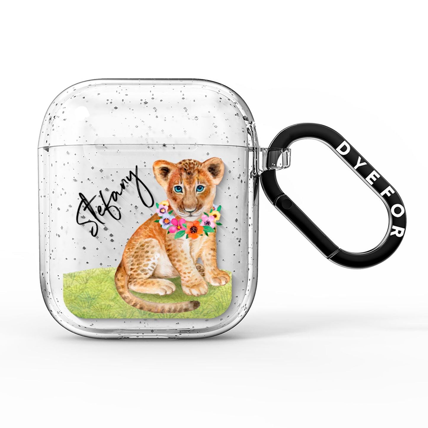 Personalised Lion Cub AirPods Glitter Case