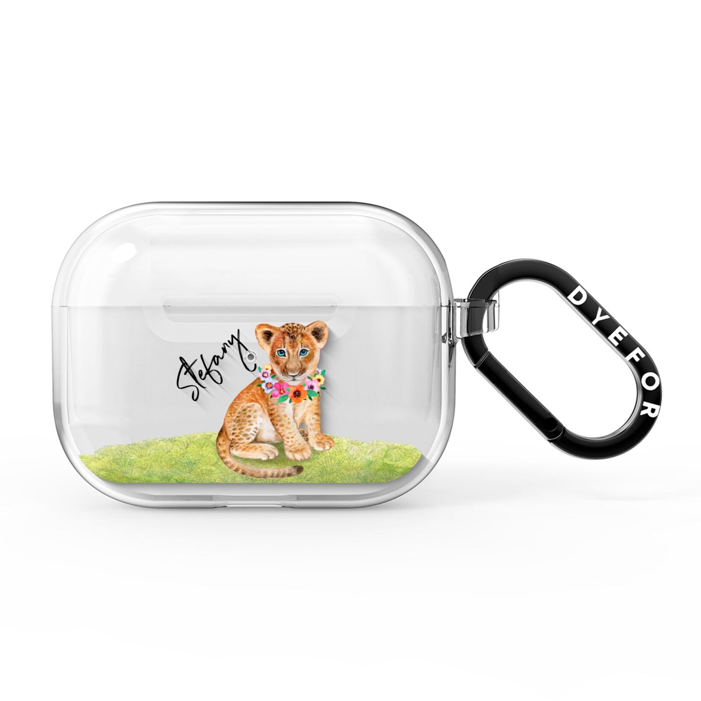 Personalised Lion Cub AirPods Pro Clear Case