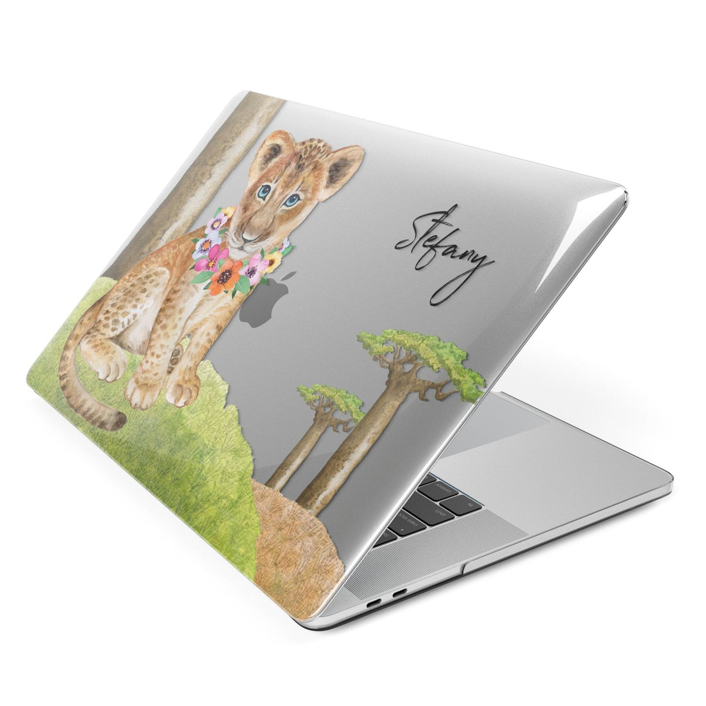 Personalised Lion Cub Apple MacBook Case Side View