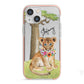 Personalised Lion Cub iPhone 13 Mini TPU Impact Case with Pink Edges