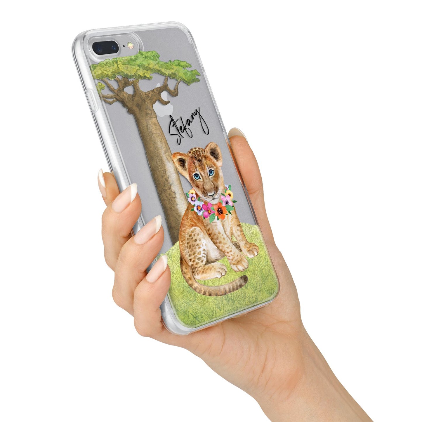 Personalised Lion Cub iPhone 7 Plus Bumper Case on Silver iPhone Alternative Image