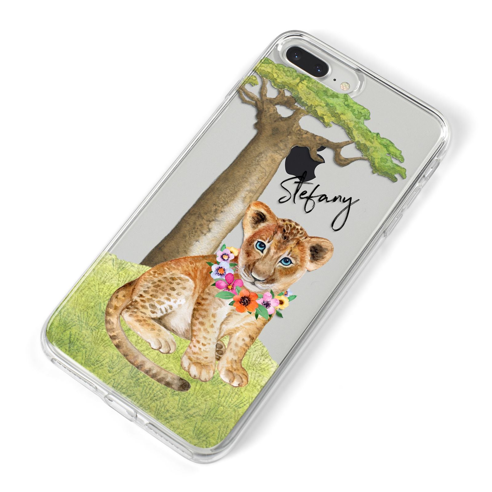 Personalised Lion Cub iPhone 8 Plus Bumper Case on Silver iPhone Alternative Image