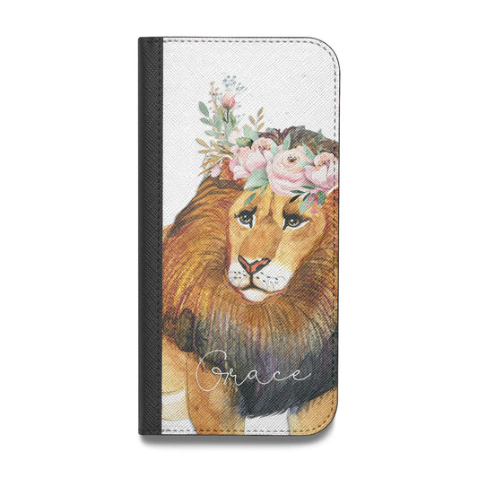 Personalised Lion Vegan Leather Flip Samsung Case