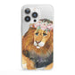 Personalised Lion iPhone 13 Pro Clear Bumper Case
