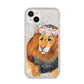 Personalised Lion iPhone 14 Plus Glitter Tough Case Starlight