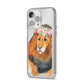 Personalised Lion iPhone 14 Pro Max Clear Tough Case Silver Angled Image