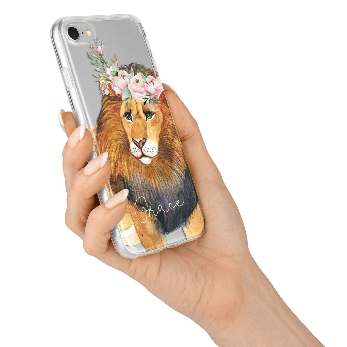 Personalised Lion iPhone 7 Bumper Case on Silver iPhone Alternative Image