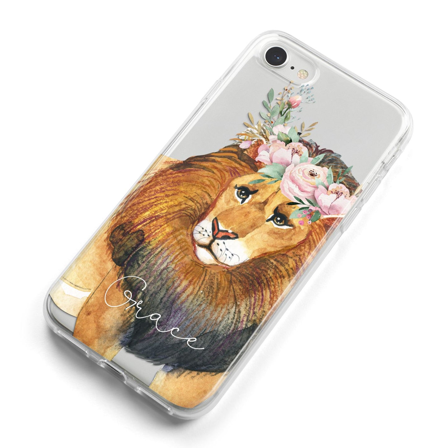 Personalised Lion iPhone 8 Bumper Case on Silver iPhone Alternative Image