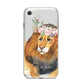 Personalised Lion iPhone 8 Bumper Case on Silver iPhone