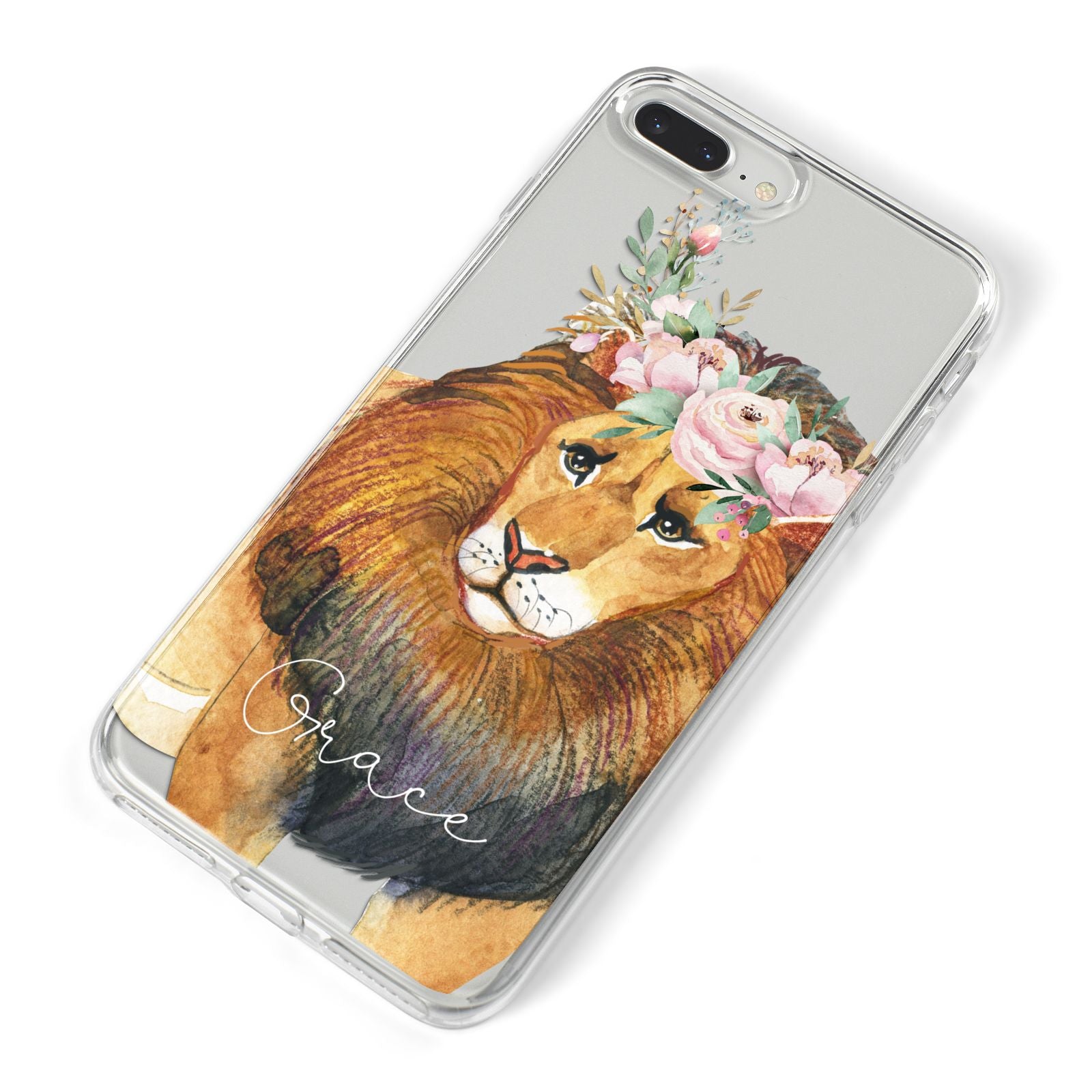 Personalised Lion iPhone 8 Plus Bumper Case on Silver iPhone Alternative Image