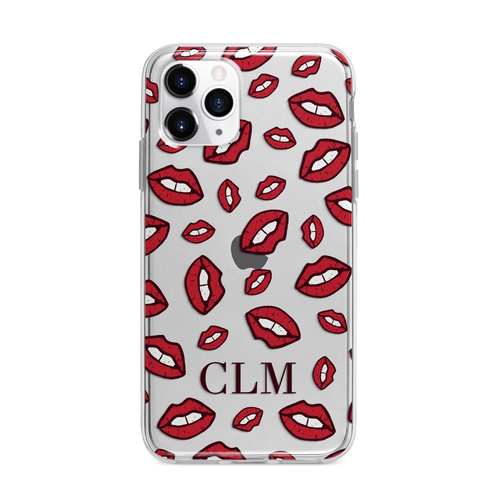 Personalised Lips Initials Apple iPhone 11 Pro Max in Silver with Bumper Case