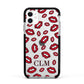 Personalised Lips Initials Apple iPhone 11 in White with Black Impact Case
