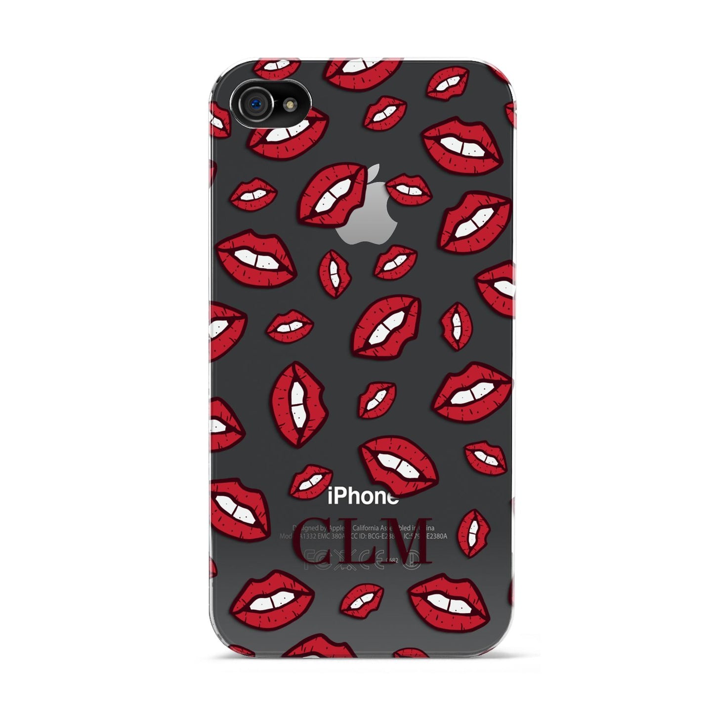 Personalised Lips Initials Apple iPhone 4s Case