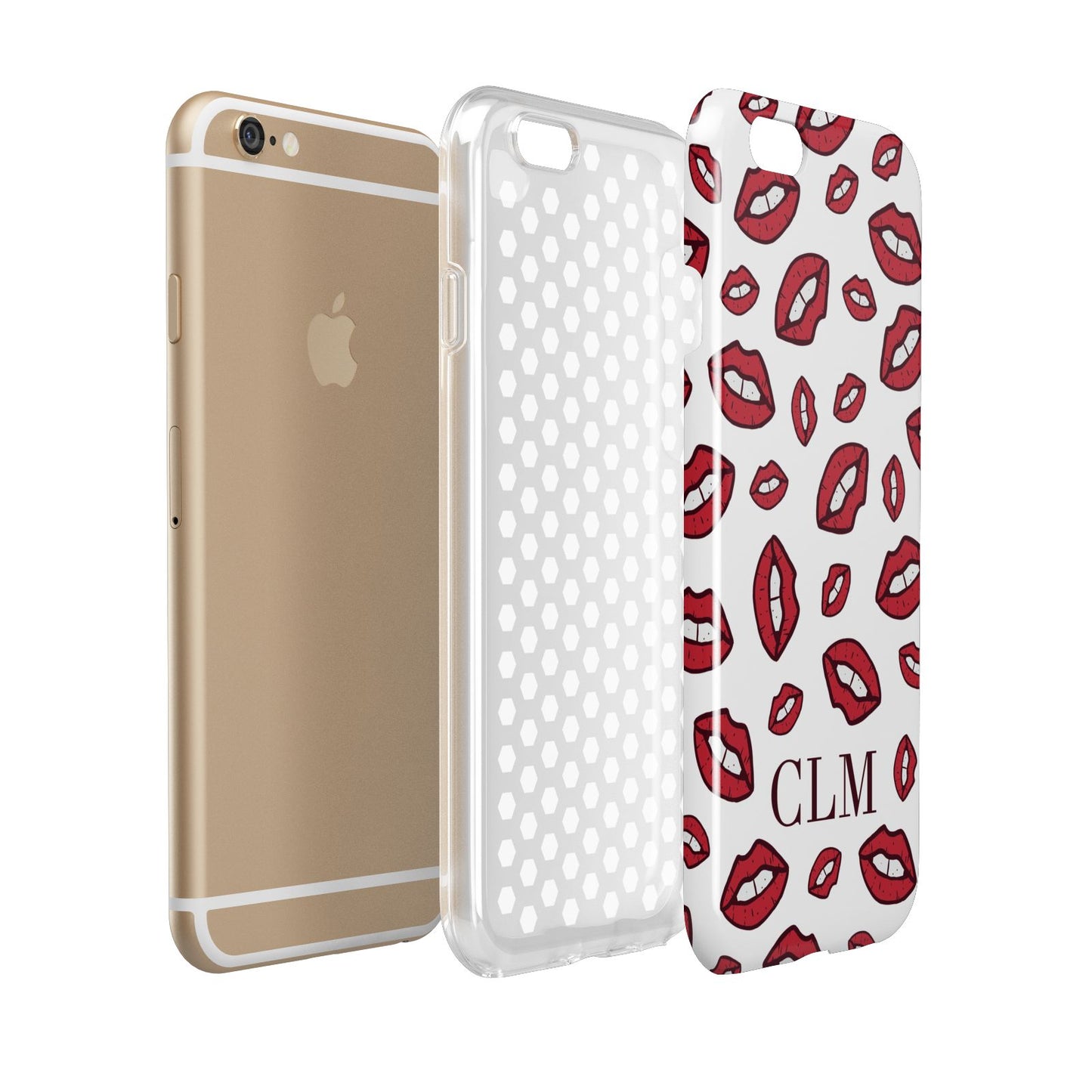 Personalised Lips Initials Apple iPhone 6 3D Tough Case Expanded view