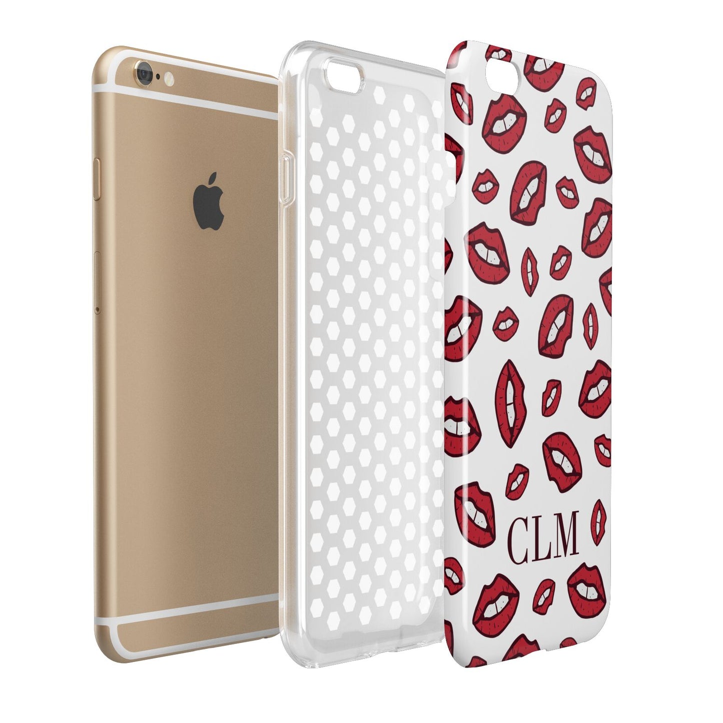 Personalised Lips Initials Apple iPhone 6 Plus 3D Tough Case Expand Detail Image