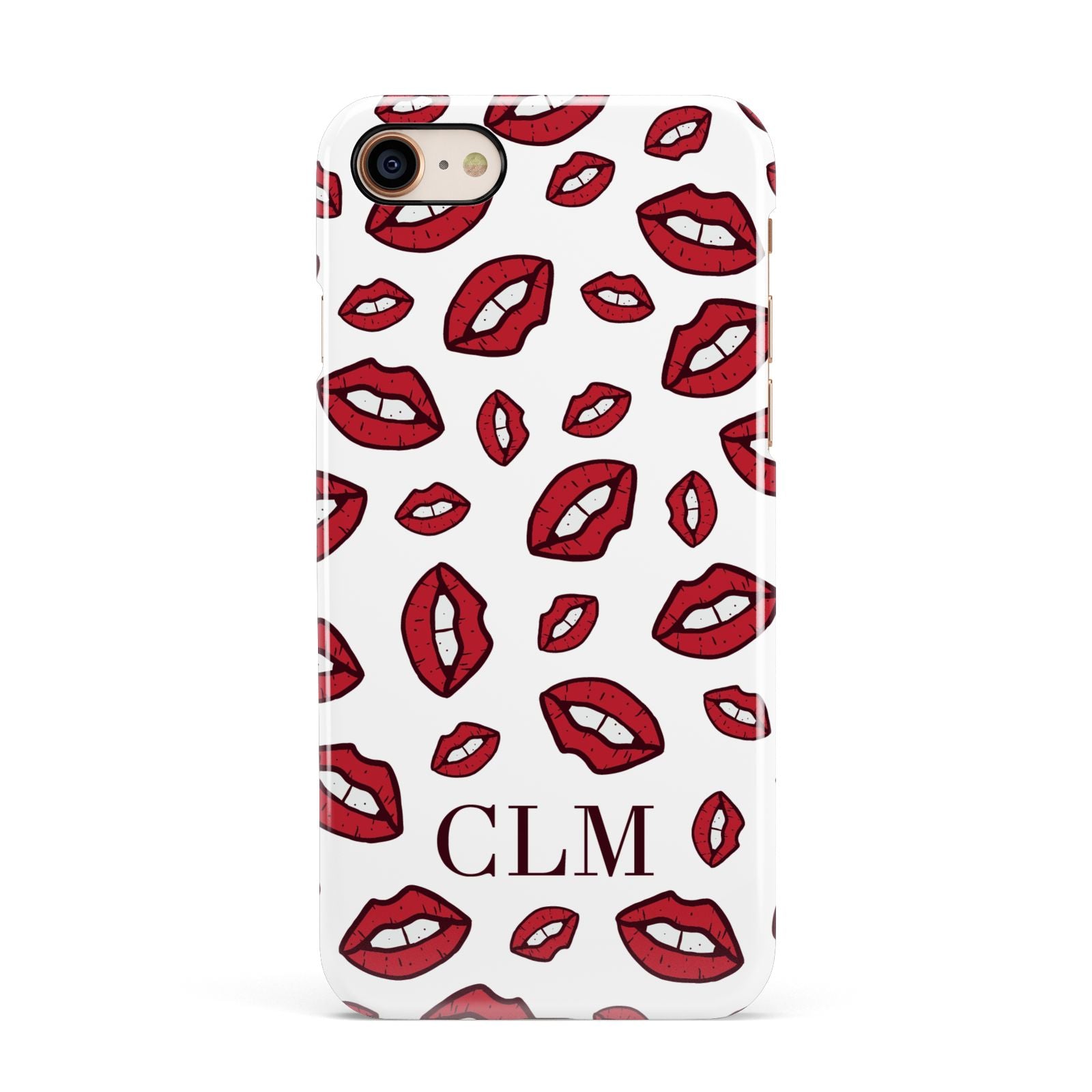 Personalised Lips Initials Apple iPhone 7 8 3D Snap Case