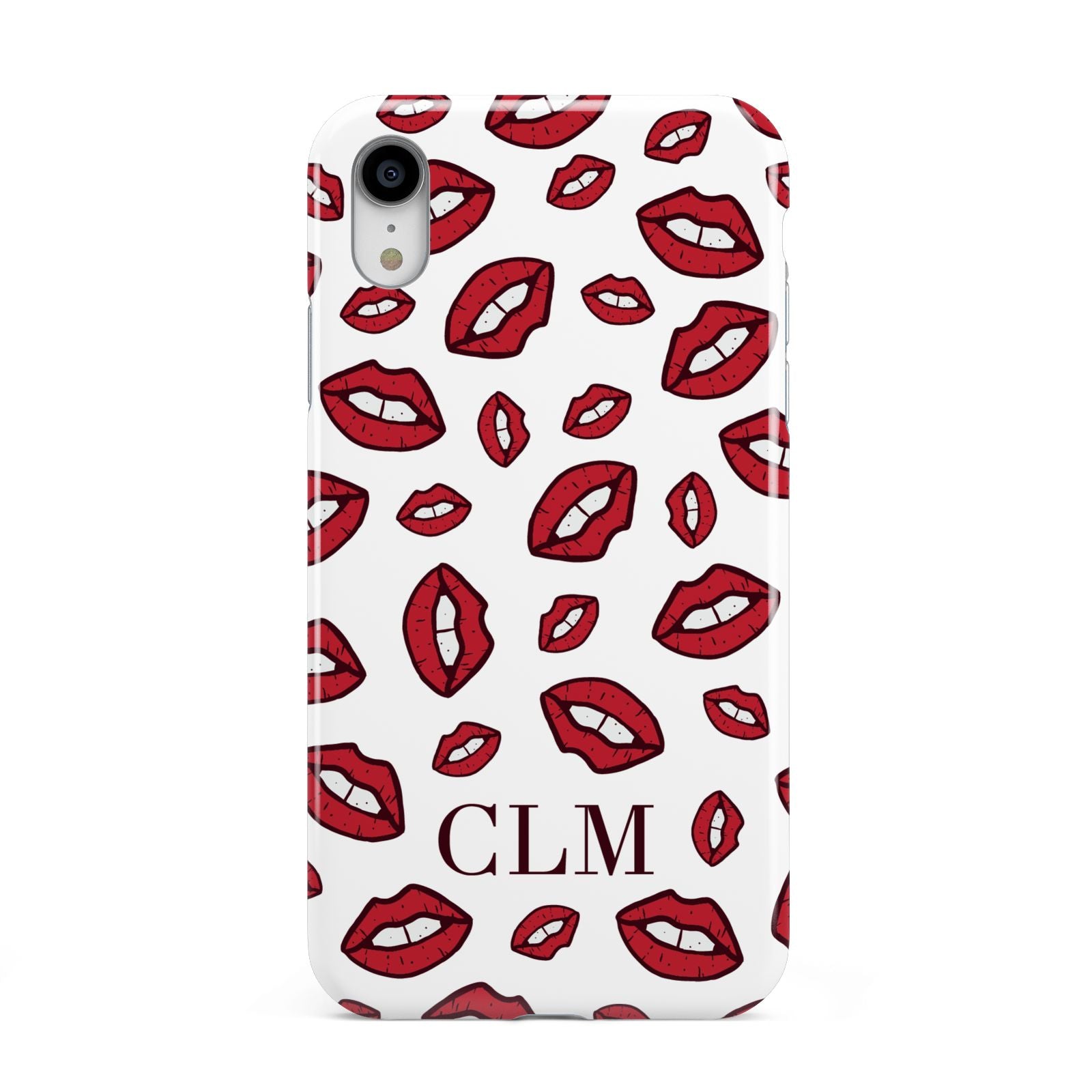 Personalised Lips Initials Apple iPhone XR White 3D Tough Case