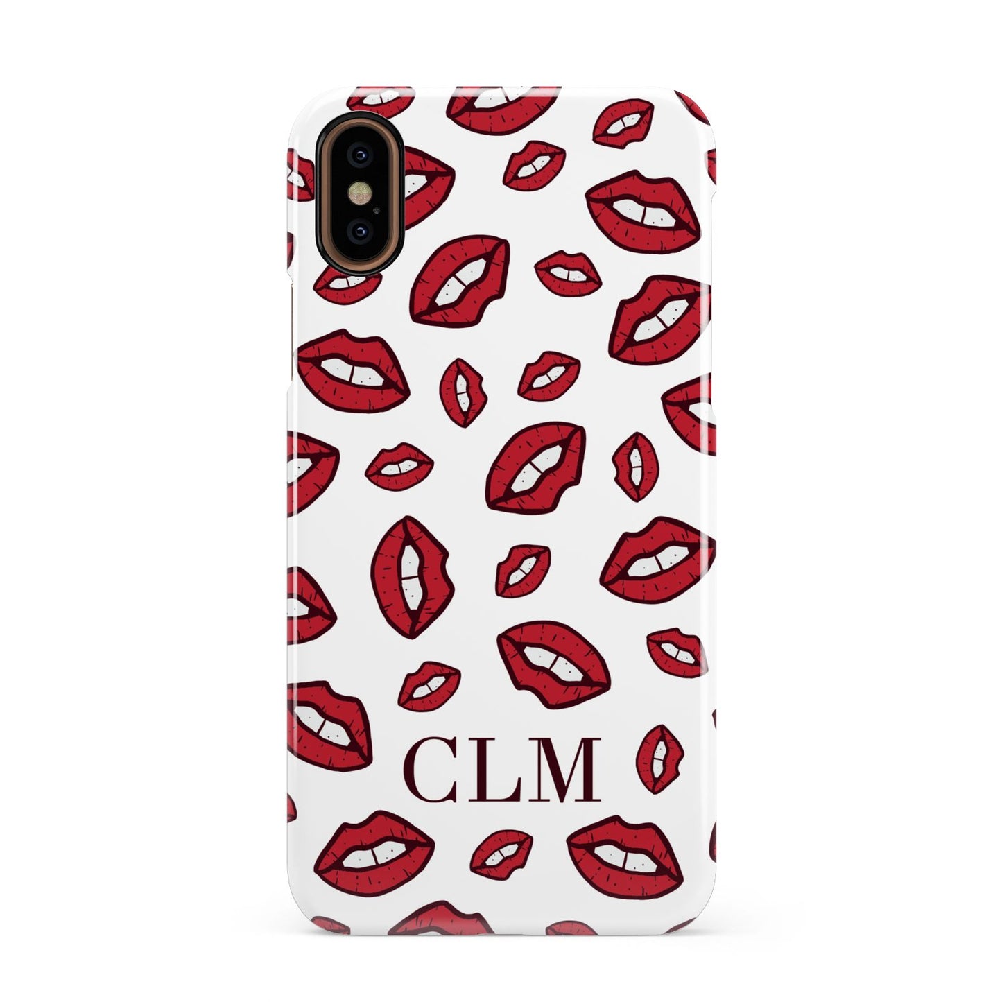 Personalised Lips Initials Apple iPhone XS 3D Snap Case