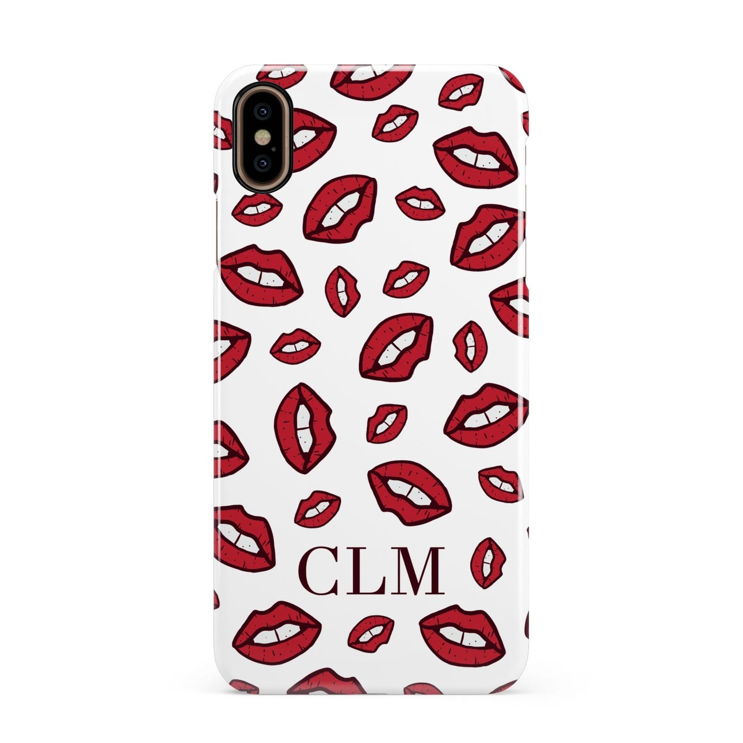 Personalised Lips Initials Apple iPhone Xs Max 3D Snap Case