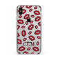 Personalised Lips Initials Apple iPhone Xs Max Impact Case Black Edge on Silver Phone