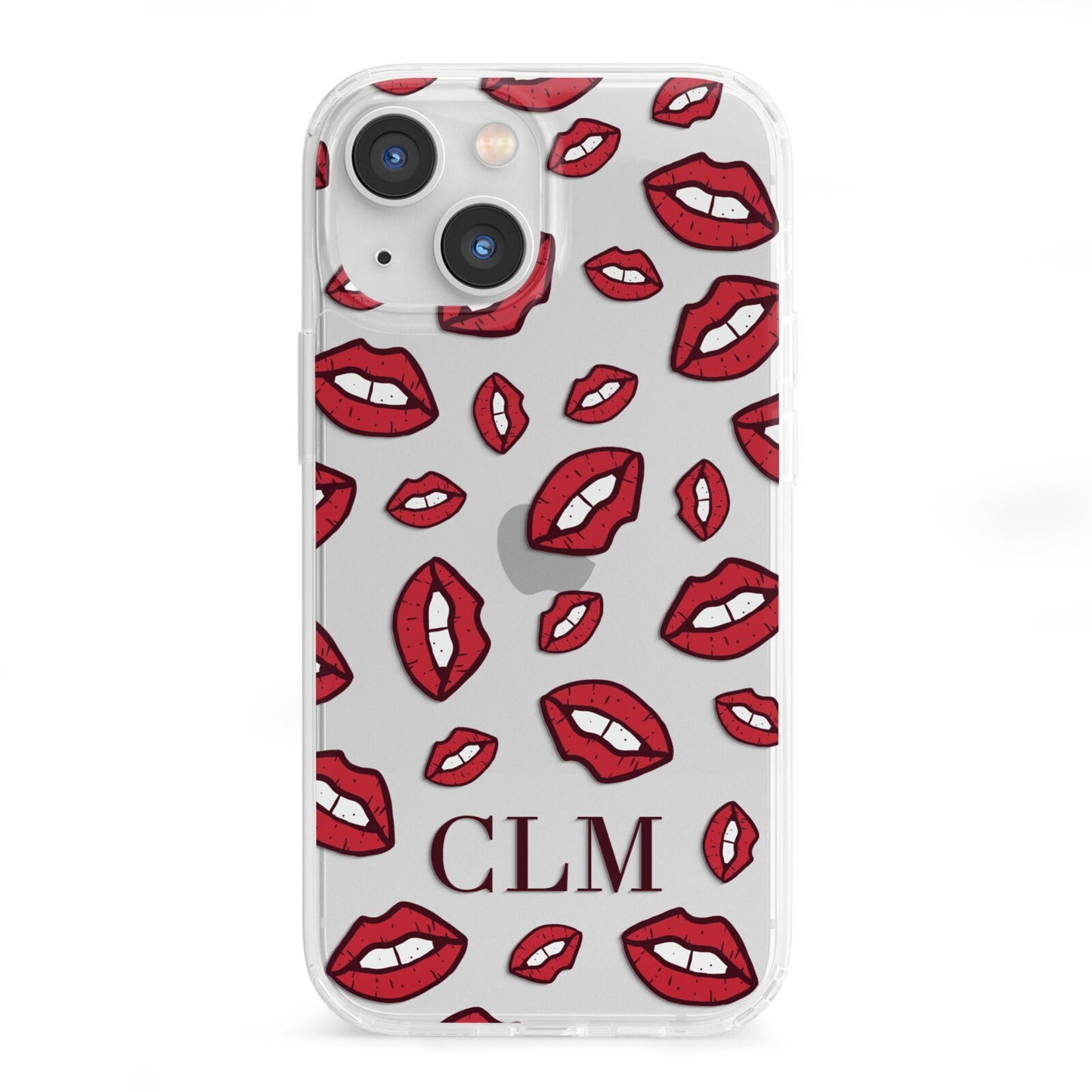 Personalised Lips Initials iPhone 13 Mini Clear Bumper Case