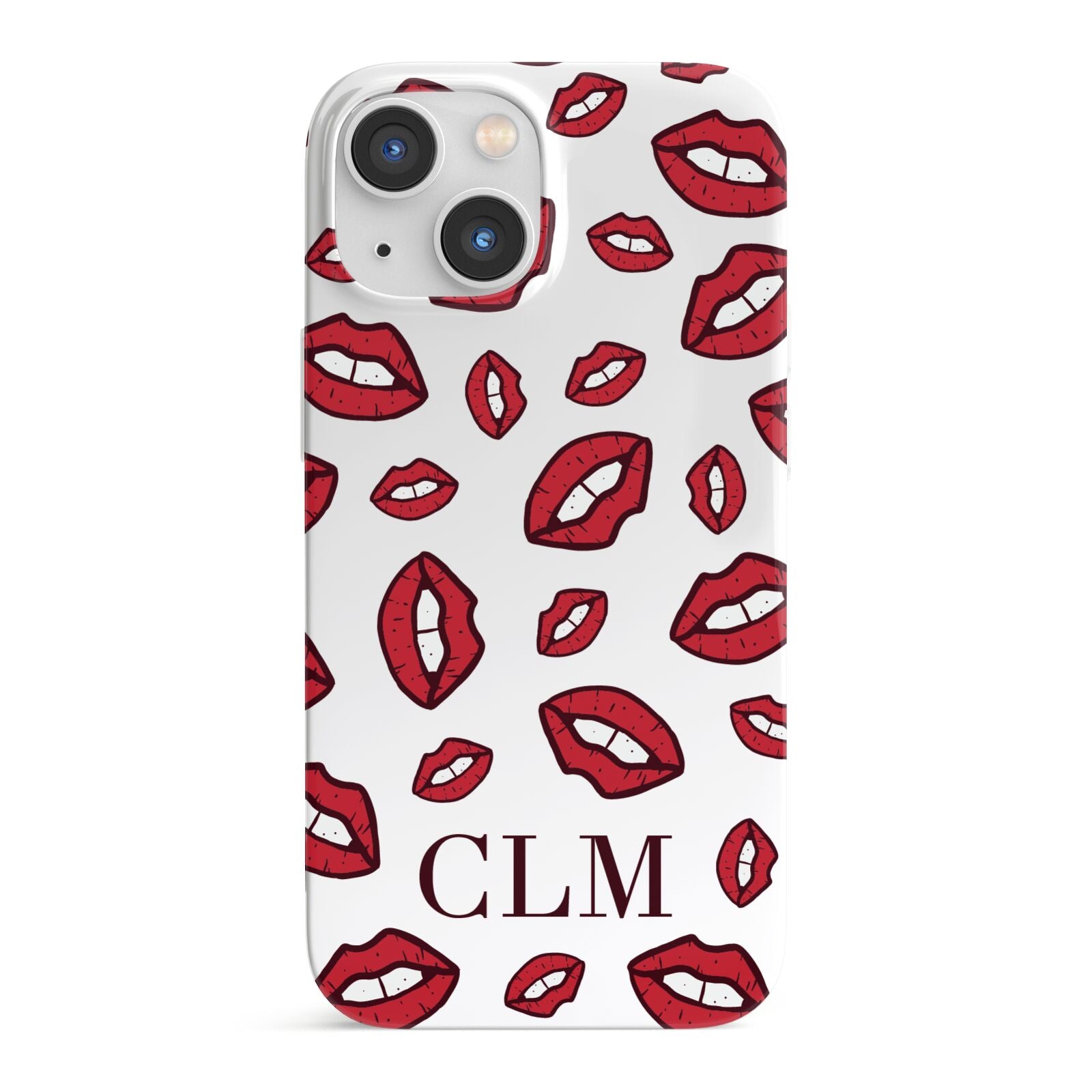Personalised Lips Initials iPhone 13 Mini Full Wrap 3D Snap Case