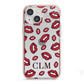 Personalised Lips Initials iPhone 13 Mini TPU Impact Case with Pink Edges