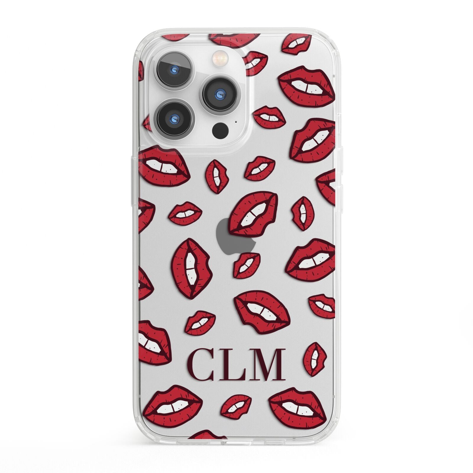 Personalised Lips Initials iPhone 13 Pro Clear Bumper Case