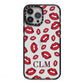 Personalised Lips Initials iPhone 13 Pro Max Black Impact Case on Silver phone