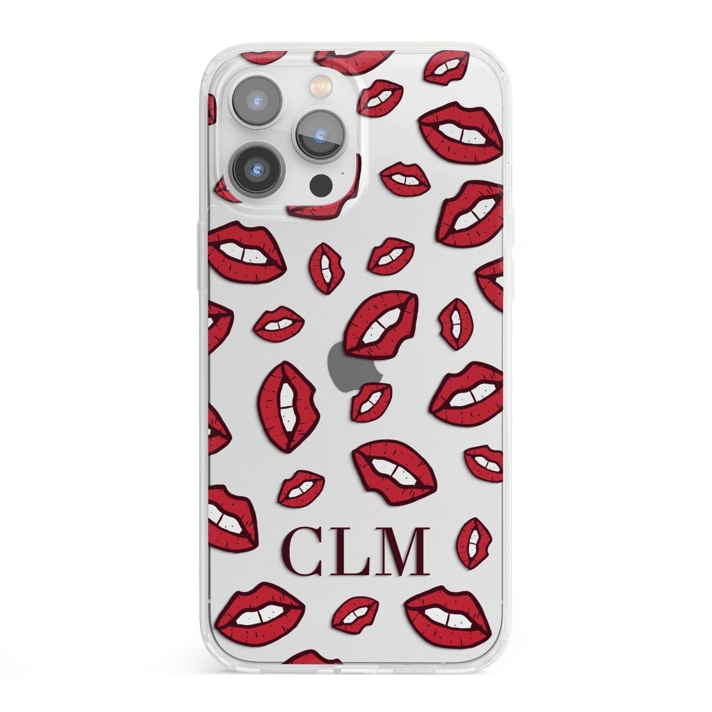 Personalised Lips Initials iPhone 13 Pro Max Clear Bumper Case