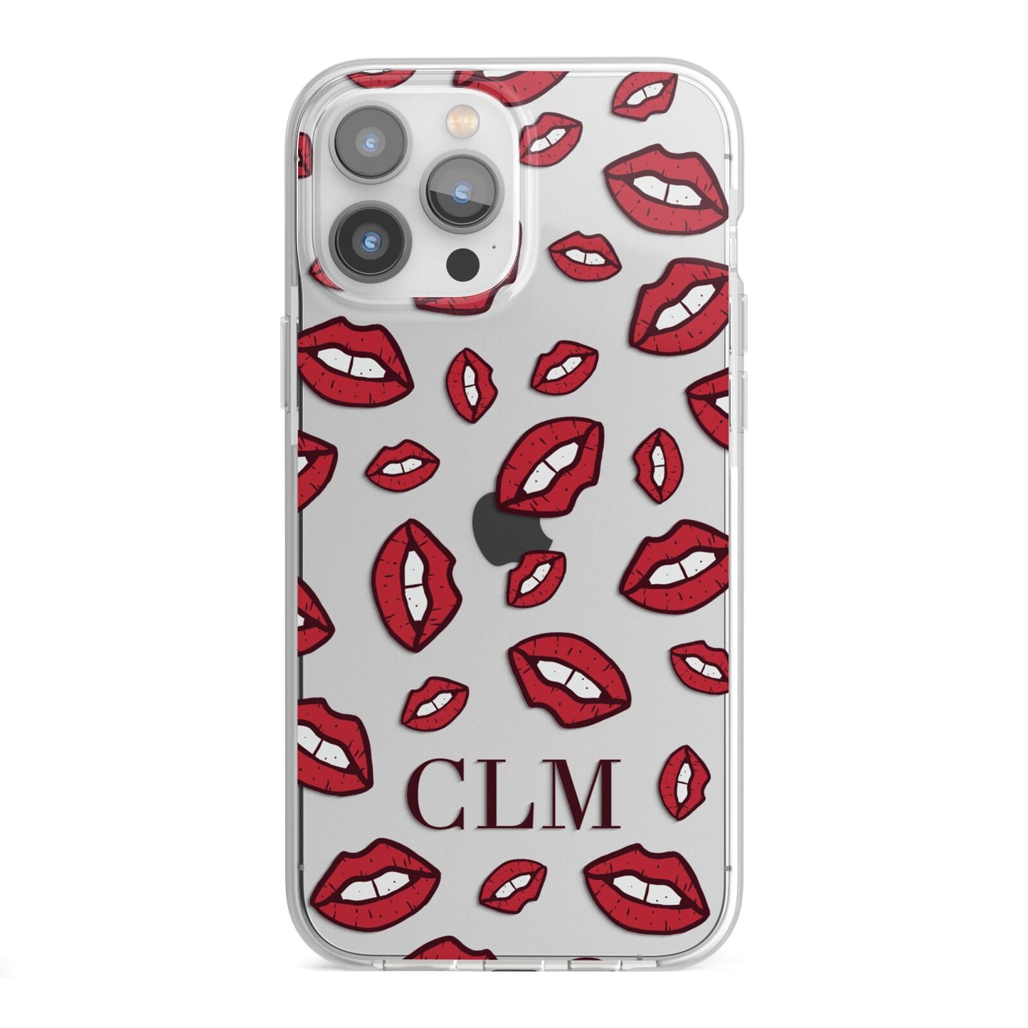 Personalised Lips Initials iPhone 13 Pro Max TPU Impact Case with White Edges