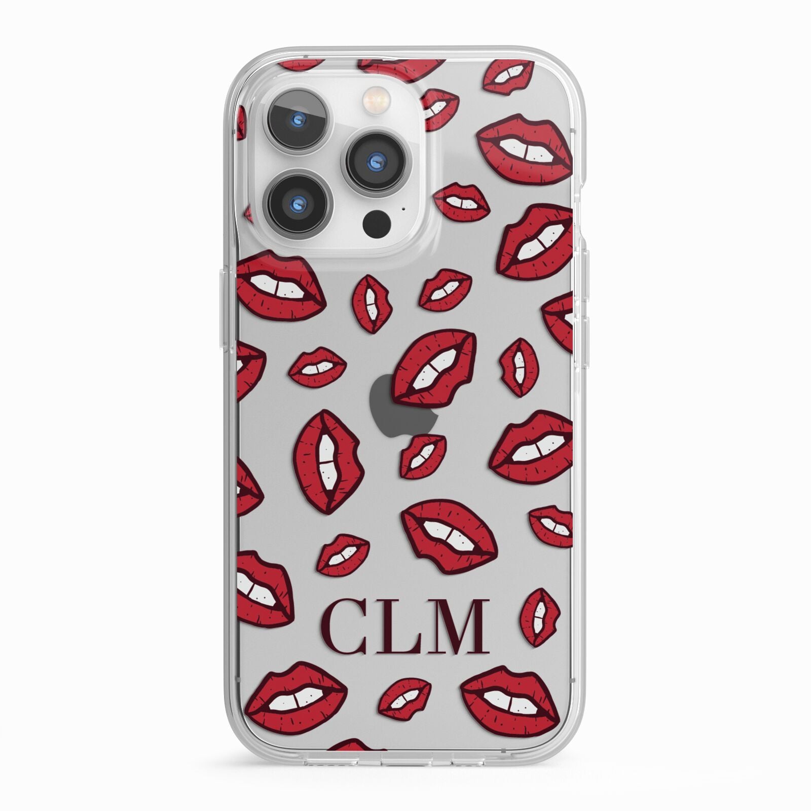 Personalised Lips Initials iPhone 13 Pro TPU Impact Case with White Edges