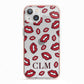 Personalised Lips Initials iPhone 13 TPU Impact Case with Pink Edges