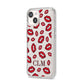 Personalised Lips Initials iPhone 14 Clear Tough Case Starlight Angled Image