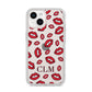 Personalised Lips Initials iPhone 14 Clear Tough Case Starlight