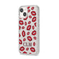 Personalised Lips Initials iPhone 14 Glitter Tough Case Starlight Angled Image