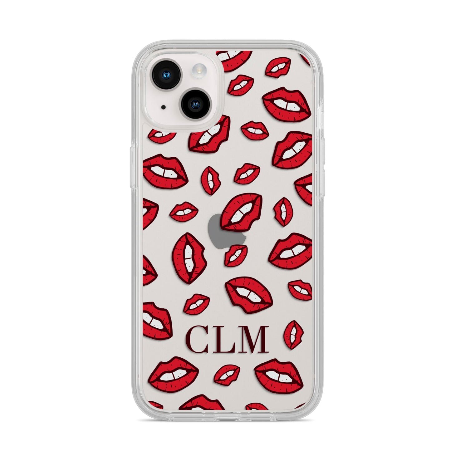 Personalised Lips Initials iPhone 14 Plus Clear Tough Case Starlight