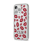 Personalised Lips Initials iPhone 14 Pro Max Clear Tough Case Silver Angled Image