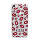Personalised Lips Initials iPhone 7 Bumper Case on Silver iPhone