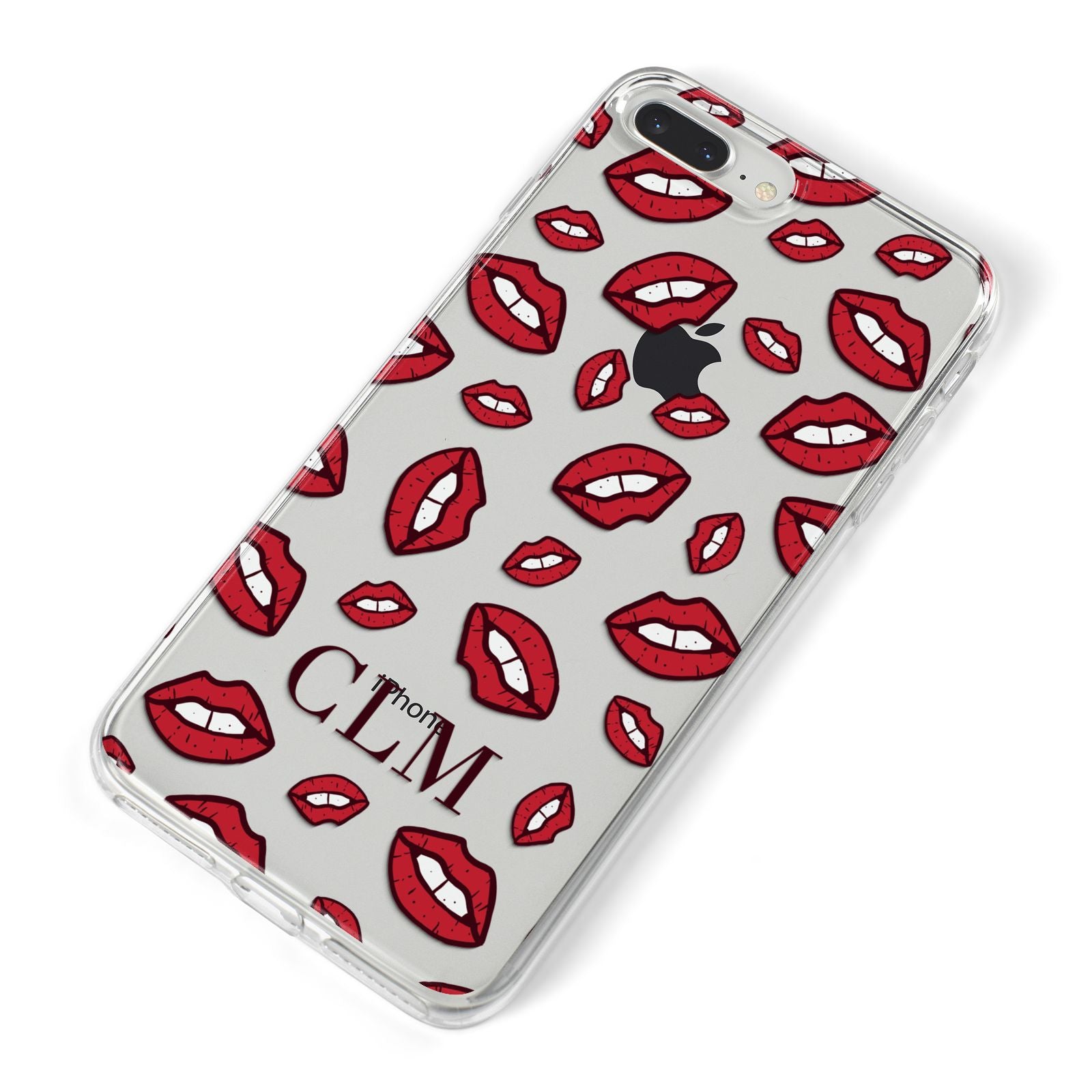Personalised Lips Initials iPhone 8 Plus Bumper Case on Silver iPhone Alternative Image