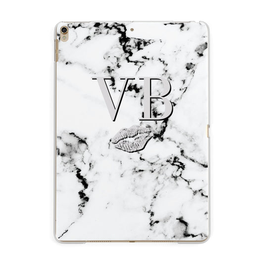 Personalised Lips Kiss Marble Initialed Apple iPad Gold Case