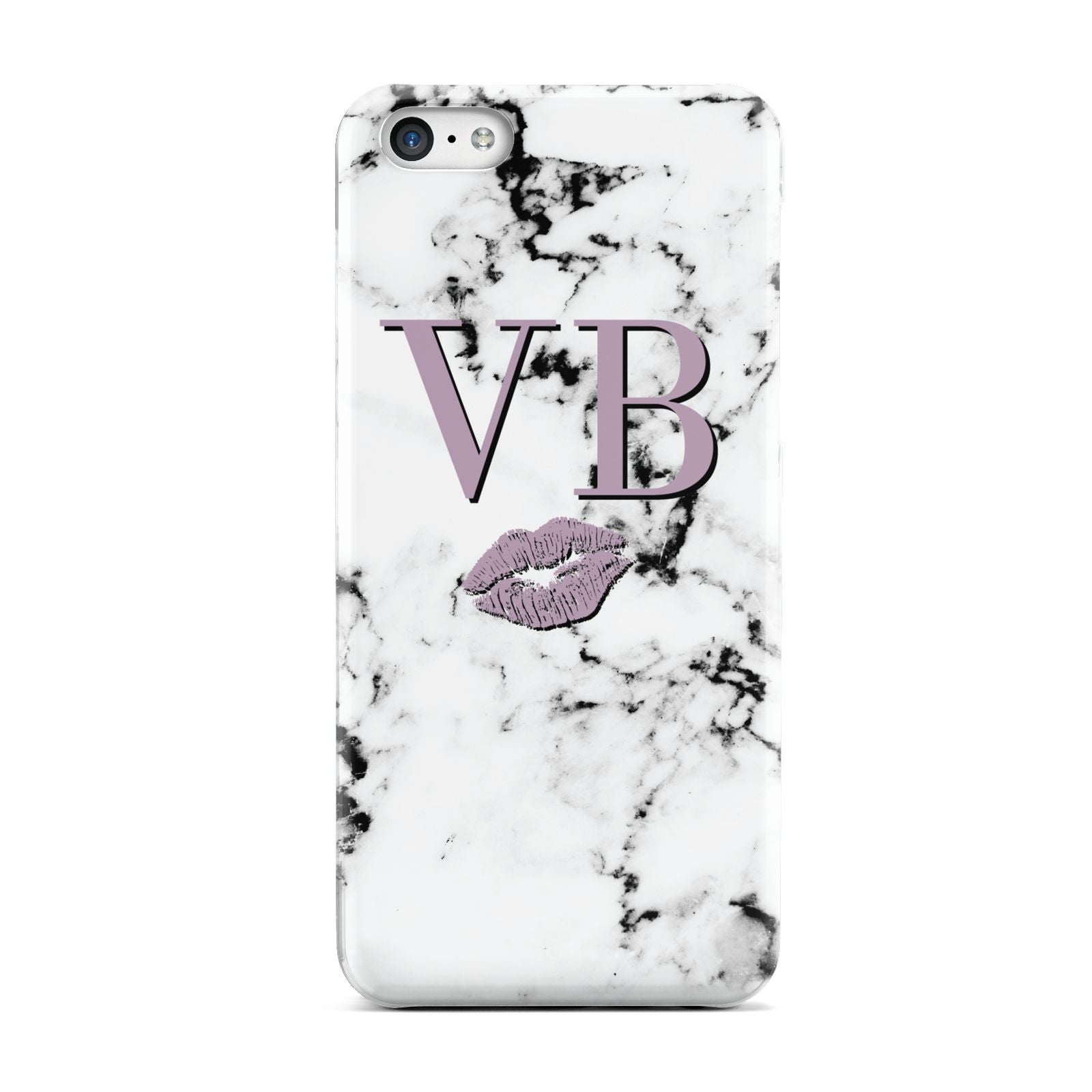 Personalised Lipstick Kiss Initials Marble Apple iPhone 5c Case
