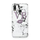 Personalised Lipstick Kiss Initials Marble Huawei P20 Lite Phone Case